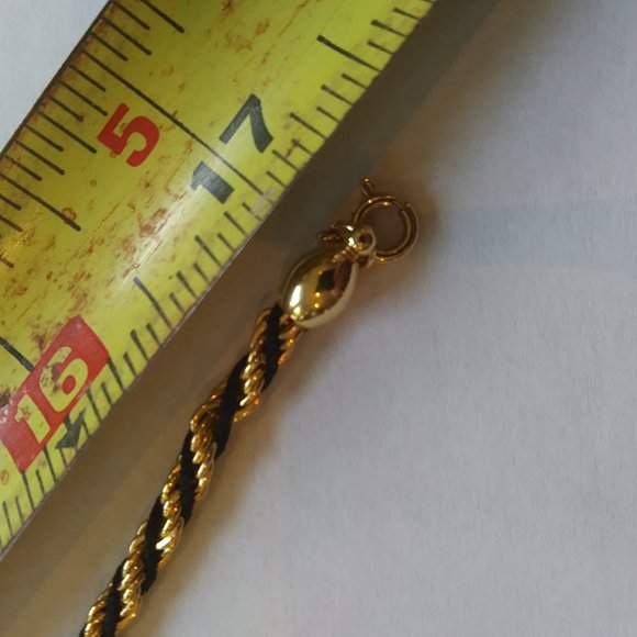 Vintage Trifari TM gold and black twist rope style necklace - Picture 14 of 16